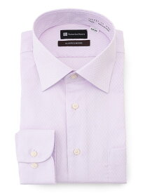 メンズ長袖ワイシャツ 長袖ワイド 【形態安定】長袖ワイシャツ 綿100％シリーズ【クラシコ】セミワイド ラベンダー ラベンダー 3780 3980 3982 4182 4184 4386 4586 綿 通年　PSFA