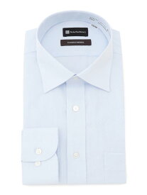 メンズ長袖ワイシャツ 長袖ワイド ワイシャツ サックス ノンアイロン チェック柄 3780 3982 4184 4386 綿 ポリエステル 通年