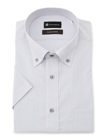 メンズ半袖ワイシャツ 半袖ボタンダウン 【形態安定】半袖ワイシャツ【クラシコ】ボタンダウン　 M.グレー S M L LL 3L ポリエステル 綿 春夏 PSFA