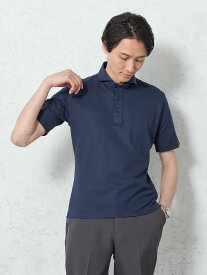 メンズカジュアルインナー アルティマ　ニットポロシャツ ネイビー S M L LL 3L 綿 ポリエステル 春夏 PSFA