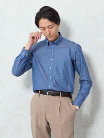 メンズ長袖ワイシャツ 長袖ボタンダウン 【ノンアイロン】長袖ワイシャツ【アーバン】 ブルー 3780 3982 4184 4386 綿 ポリエステル 通年 PSFA