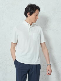 メンズカジュアルインナー 【高通気】ボタンダウン半袖ポロシャツ ホワイト S M L LL ポリエステル 春夏 PSFA