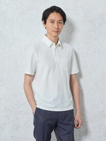 メンズカジュアルインナー 【高通気】レギュラー半袖ポロシャツ オフホワイト M L ポリエステル 春夏 PSFA