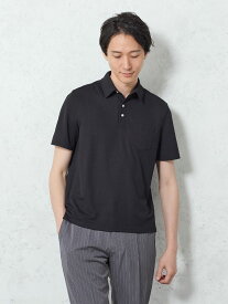メンズカジュアルインナー 【高通気】レギュラー半袖ポロシャツ ブラック M L ポリエステル 春夏 PSFA