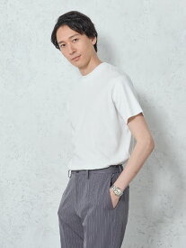 メンズカジュアルインナー 無地Tシャツ 【ストレッチ】2枚袖　半袖Tシャツ オフホワイト S M L LL ポリエステル 綿 春夏 PSFA