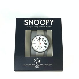 スヌーピーPEANUTS タイポレザーウォッチ GY 腕時計 アクセサリー グレー グッズ 日本製 送料込み