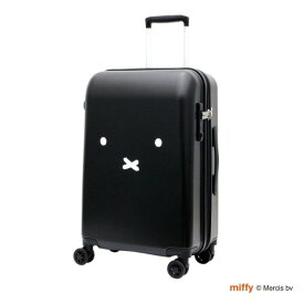 ミッフィーmiffy スーツケース（Lサイズ） フェイスブラック キャリーケース 【81L】 送料込み