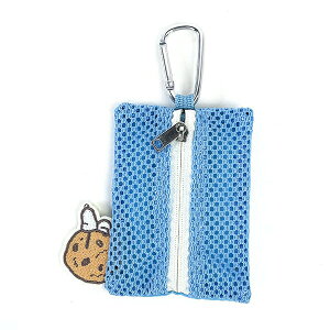 スヌーピー クッキー メッシュキーケース ブルー ミニポーチ SNOOPY