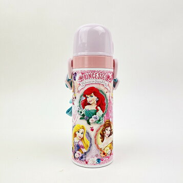 サンリオ 子供用 水筒 470ml 直飲み ワンタッチ ステンレス ボトル シナモロール シナモン Cinnamoroll 保冷専用 ショルダーヒモが付いたポーチ付き 名前スペース付き 女の子 キャラクター 212512 SANRIO [シナモロール]