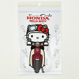 サンリオ ハローキティ×HONDA ビッグサイズステッカー (スーパーカブ) カー用品 日本製 Sanrio