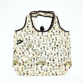 スヌーピー バスストップブラウン 保冷＆保温エコバッグ(M) ランチ SNOOPY