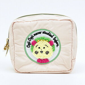 コジコジ スクエアサガラ刺繍ポーチ ピンク