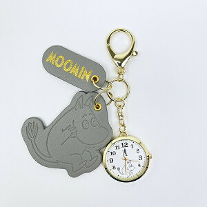ムーミン 型押しレザーチャームキーホルダーウォッチ グレー 時計 MOOMIN