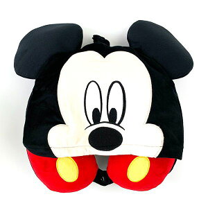 ディズニー ミッキー ディズニー フード付き低反発枕 ミッキーマウス ブラック ネックピロー