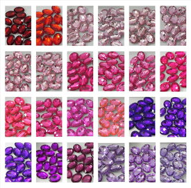 ☆　ビジューストーン　オーバル　13mm×18mm　☆　◇8粒入り◇　●　オーバル（楕円）　ビジュー　●　8粒入り　★　ピンク系　パープル系　メガ盛りデコに最適　★　カットが、キラキラ〜〜可愛くてキレイなストーン☆　アクリルラインストーン