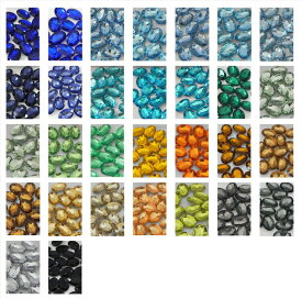 ☆　ビジューストーン　オーバル　約13mm×18mm　☆　◇8粒入り◇　●　オーバル（楕円）ビジュー　　★　ブルー　グリーン　ブラウン系まで　メガ盛りデコに最適　★　　カットが、キラキラ〜〜可愛くてキレイなストーン☆アクリルラインストーン