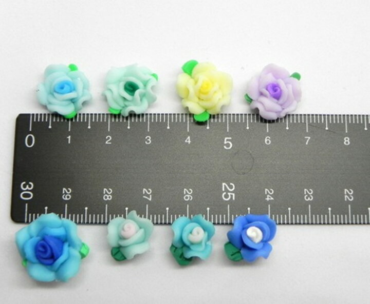 楽天市場】☆ 樹脂粘土薔薇 ☆ 12mm～15mm 樹脂製粘土薔薇 