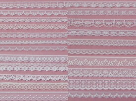 ☆　細幅　レース　1m巻＆2m巻　ホワイト　オフホワイト　☆　全27種類　レース白　約10mm～約25mmサイズ　　細幅レース 　手芸　　ハンドメイド　手作り