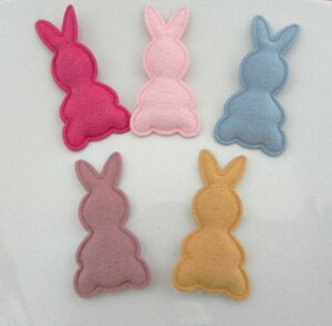 ◆新商品◆☆ 可愛い フワフワ うさぎさんのアップリケ ☆ 中綿パーツ ウサギのアップリケ ☆ 可愛いアップリケ☆彡 うさぎ ウサギ  兎 手芸パーツ  ハンドメイド 手