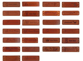 ☆　革タグ 　☆ 合皮革タグ ☆　5枚入　＆　10枚入　26種類　手芸材料　手芸用品　ハンドメイド　リメイク　可愛いタグを付けちゃお♪