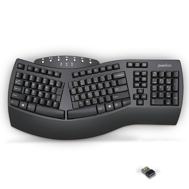 楽天市場】ぺリックス ワイヤレス エルゴノミクスキーボード 2.4GHz 