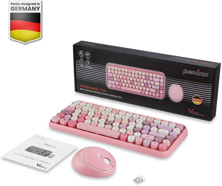 楽天市場】キーボード ＆ マウス セット かわいい ピンク パープル 