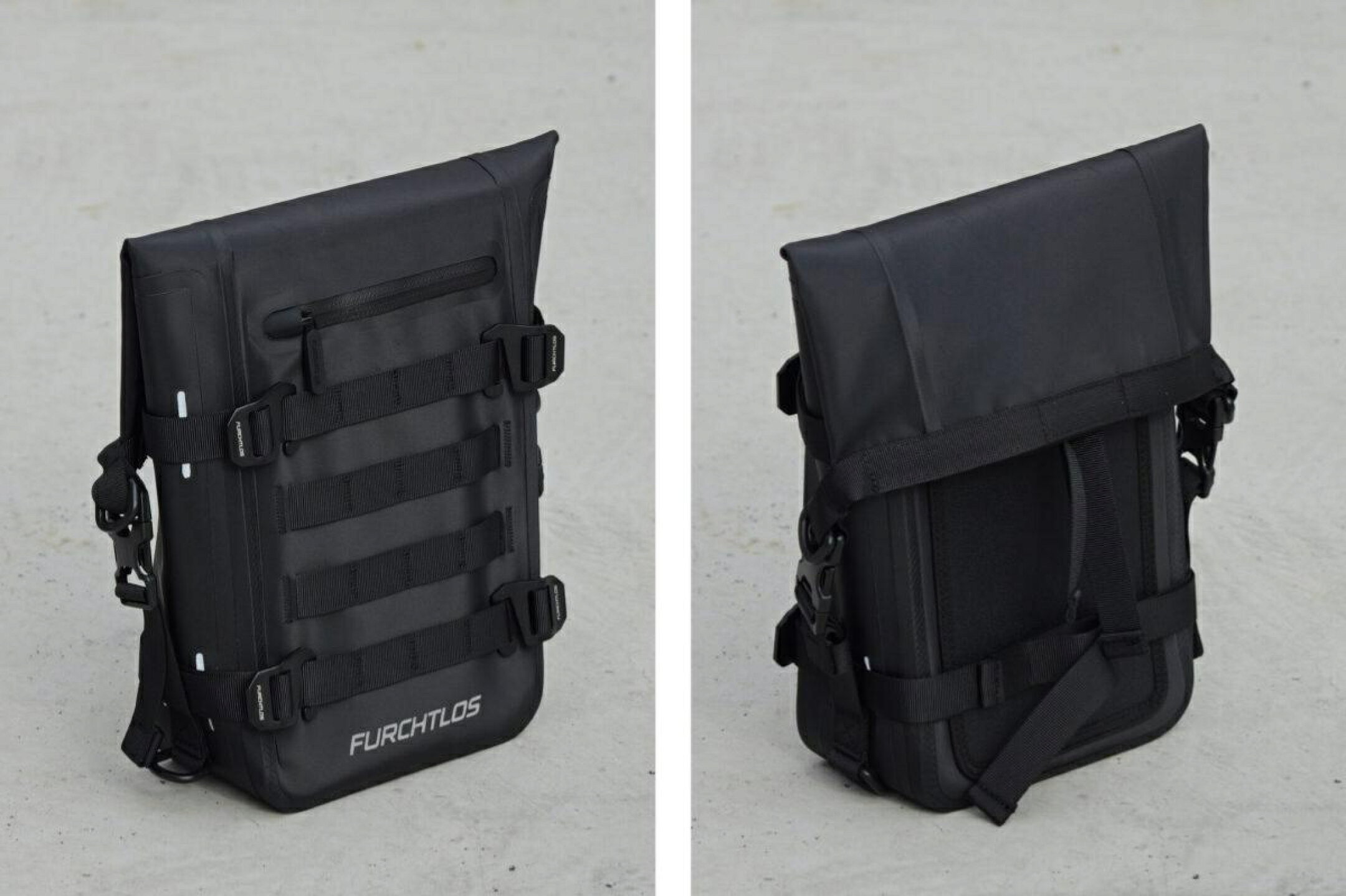 ENGINE GUARD BAG 6Lの正面デザインと背面のフロントフック部分