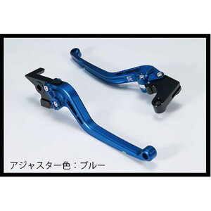 ユーカナヤ スタンダードタイプ アルミ削り出しビレットレバー(レバーカラー:マットレッド) ゼファー400/ゼファーχ カラー 調整アジャスター:マットブルー KA041-005-0115-14