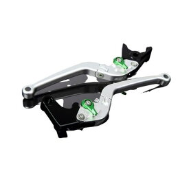 SPEEDRA アルミビレットアジャストレバーセット スタンダード可倒式（レバー本体：マットシルバー） アジャスター マットグリーン LVAM013SR-GN
