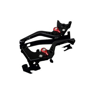 SPEEDRA アルミビレットアジャストレバーセット 3Dショート(レバー本体:マットブラック) GSX-R600 GSX-R750 アジャスター マットレッド LVFM050BK-RD