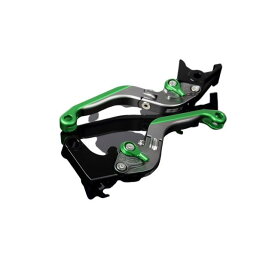 SPEEDRA アルミビレットアジャストレバーセット 可倒延長式（レバー本体：マットチタン） アジャスター マットグリーン エクステンション マットグリーン LVGM003TM-GNGN