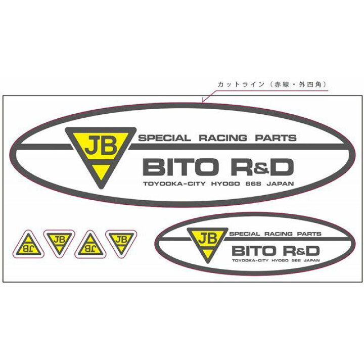 （正規品）ビトーRD ステッカーセット クリア 10X20cm 900-10-001B JBパワー ステッカー 日用品 モトメガネ  