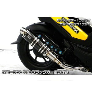 ウイルズウィン ズーマーX用 アニバーサリーマフラー スポーツタイプ ブラックカーボン仕様 ズーマーX ビレットステー シルバー ボルトキャップ ブラック オプション なし