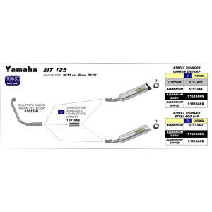 A[ YAMAHA MT 125 14 HOMOLOGATED ALUMINIUM THUNDER SILENCER FOR COLLECTOR b 51513AO arr_51513AO