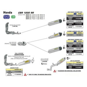 A[ HONDA CBR 1000 RR GP TITANIUM SILENCER { STEEL LINK PIPE FOR ORIGINAL COLLECTORS b 71010GP arr_71010GP