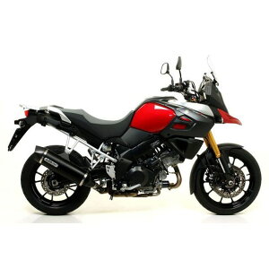 A[ SUZUKI DL 1000 V-STROM 14 HOMOLOGATED ALUMINIUM DARK MAXI RACE-TECH SILENCER WITH CARBON END CAP FOR ORIGINAL COLLEC. b 71c