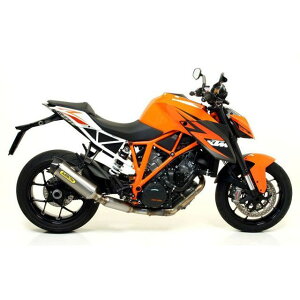A[ KTM 1290 SUPER DUKE R 14 HOMOLOGATED ALUMINIUM RACE-TECH SILENCER WITH CARBON END CAP FOR ORIGINAL COLLECTORS b 71820AK arc