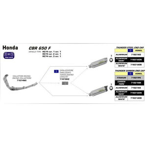 アロー HONDA CBR 650 F 14/CB 650 17 HOMOL. ALUMINIUM DARK THUNDER SILENCER WITH CARBON END CAP FOR COLLECTORS | 71821AKN arr_7182…