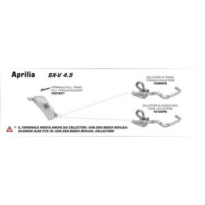 A[ APRILIA SX-V 4.5/SX-V 5.5 07/14 STAINLESS STEEL COLLECTOR FOR EXHAUST b 72125PD arr_72125PD