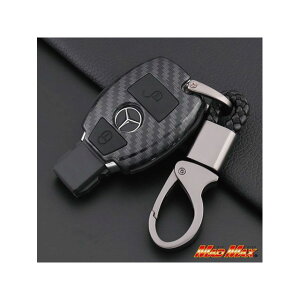 マッドマックス メルセデスベンツ専用 カーボン調 スマートキーケース Aクラス/Bクラス TYPE1 キーホルダー付き ブラック MM50-BE001-BK