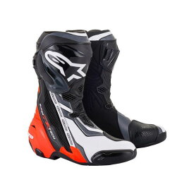 Alpinestars SUPERTECH R v2 BOOT（ブラック/レッドフロー/ホワイト/グレー） サイズ：25.0cm アルパインスターズ ライディングブーツ バイク