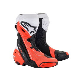 Alpinestars SUPERTECH R v2 VENT（ブラック/ホワイト/レッドフロー） サイズ：27.5cm アルパインスターズ ライディングブーツ バイク