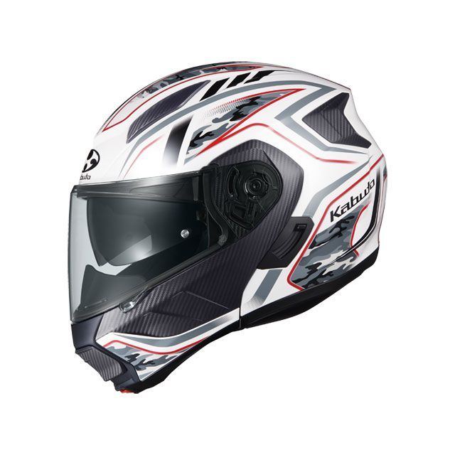 OGK KABUTO システムヘルメット（フリップアップ） RYUKI ENERGY（リュウキ エナジー） ホワイト/レッド サイズ：L/59-60cm  オージーケーカブト バイク 海外で買