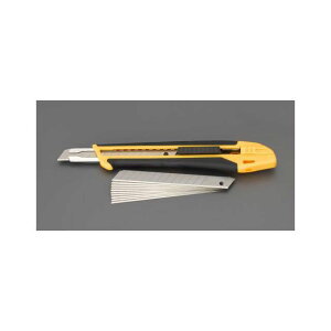 エスコ 145mm カッターナイフ(ソフトグリップ/替刃10枚付セット) EA589BE-10