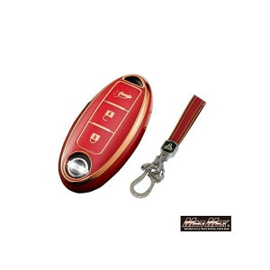 マッドマックス 日産専用 ゴールドライン TYPE A 3ボタン式 TPUソフト スマートキーケース(レッド) MM50-A11-1NI04