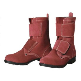 DONKEL T-6 溶接作業用安全靴 鋼製先芯ゴム底 長編上靴 マジック 赤 サイズ：25.5cm T-6 ドンケル メカニックシューズ バイク