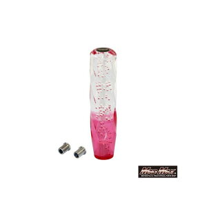 マッドマックス ツイストシフトノブ 泡 200mm 変換アダプター付(クリア/レッド) MM75-0055-CLR