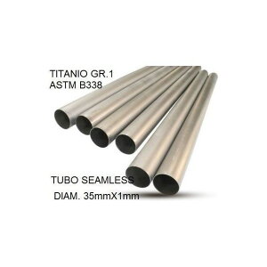 W[s[A[ Cafe Racer Tubo titanio seamleSs D. 35mm X 1mm L.1000mm Titanio seamless Gr.1 TUBE AISI Tig L.100cm D.35mm x 1mmTubo tc