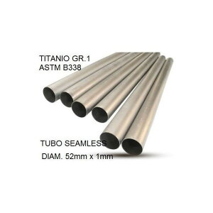 W[s[A[ Cafe Racer Tubo titanio seamleSs D. 52mm X 1mm L.1000mm Titanio seamless Gr.1 TUBE AISI Tig L.100cm D.52mm x 1mmTubo tc