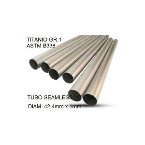 W[s[A[ Cafe Racer Tubo titanio seamleSs D. 42.4mm X 1mm L.1000mm Titanio seamless Gr.1 TUBE AISI Tig L.100cm D.42.4mm x 1mmTuc